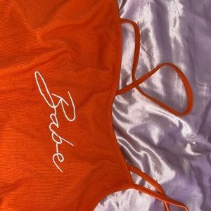 trendy orange crop top